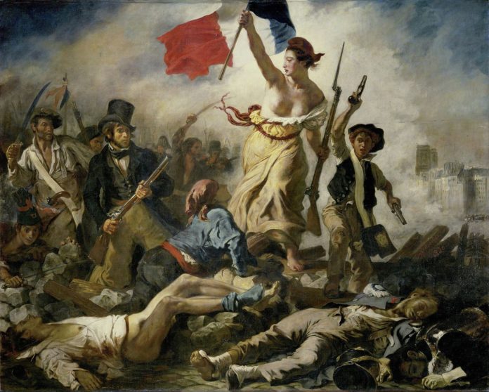 La llibertat guiant al poble. Pintor: Eugène Delacroix