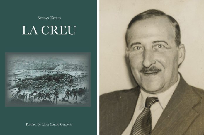 El llibre reeditat per l'Ajuntament d'Hostalric i l'autor del conte, Stefan Zweig